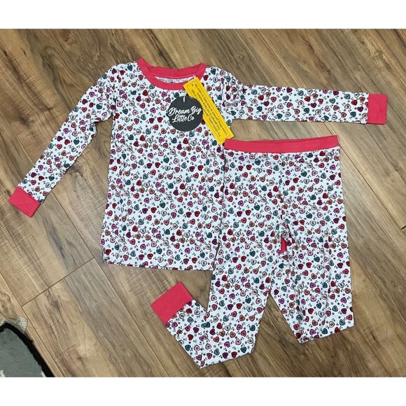 NWT DreamyZZZ Girls  White & Pink Valentine's Heart Set pajamas  Size:  5/6T - Picture 1 of 6